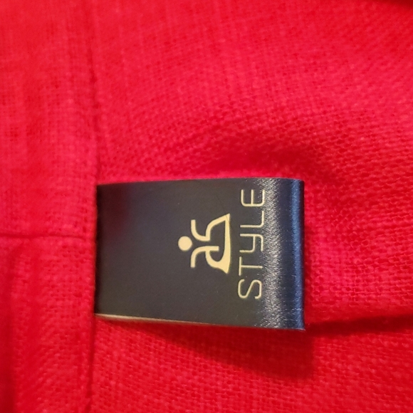 STYLE RED DRESS, NWOT, size 12, red, sleeveless, linen, side zipper. - Picture 8 of 12